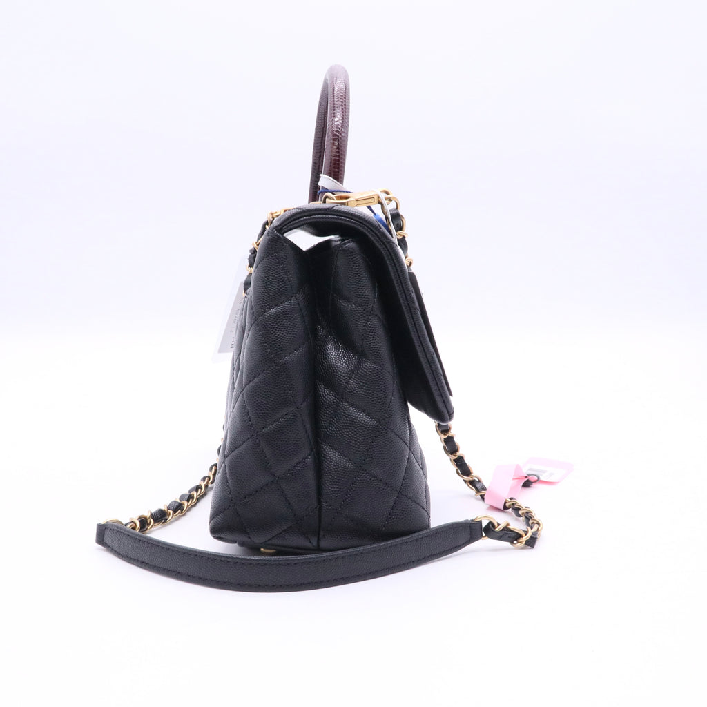 Chanel Caviar Quilted Coco Handle Flap Black twins LDJ3488
