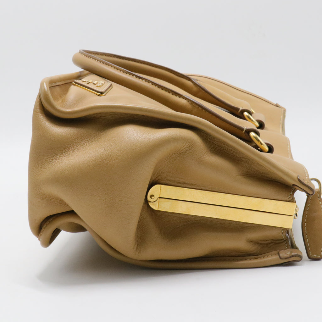 Enameled Metal Top Handle Bag