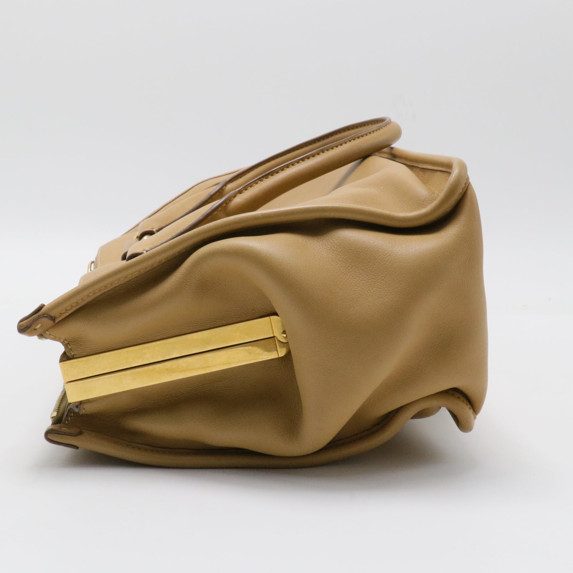Enameled Metal Top Handle Bag