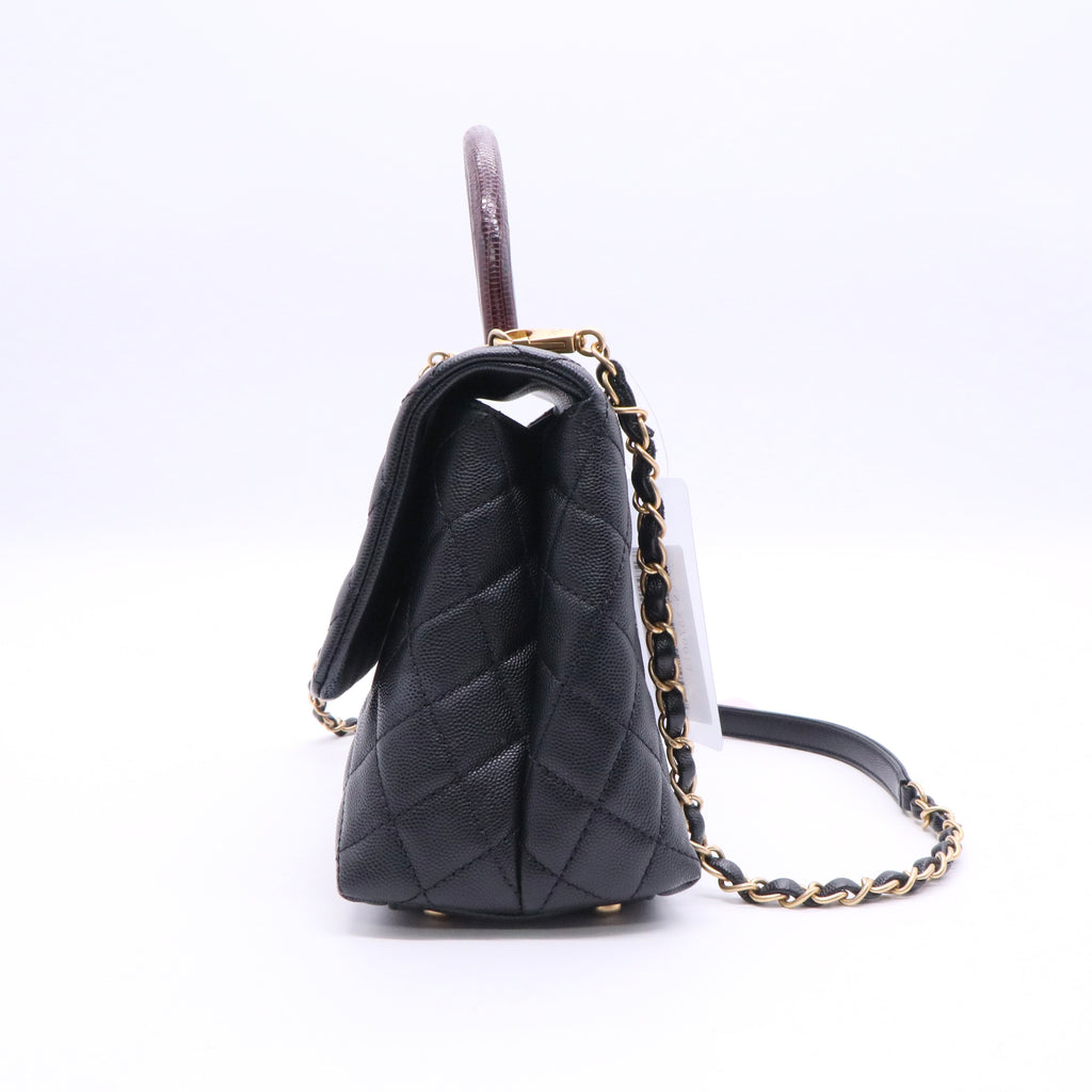 Chanel Caviar Quilted Coco Handle Flap Black twins LDJ3488