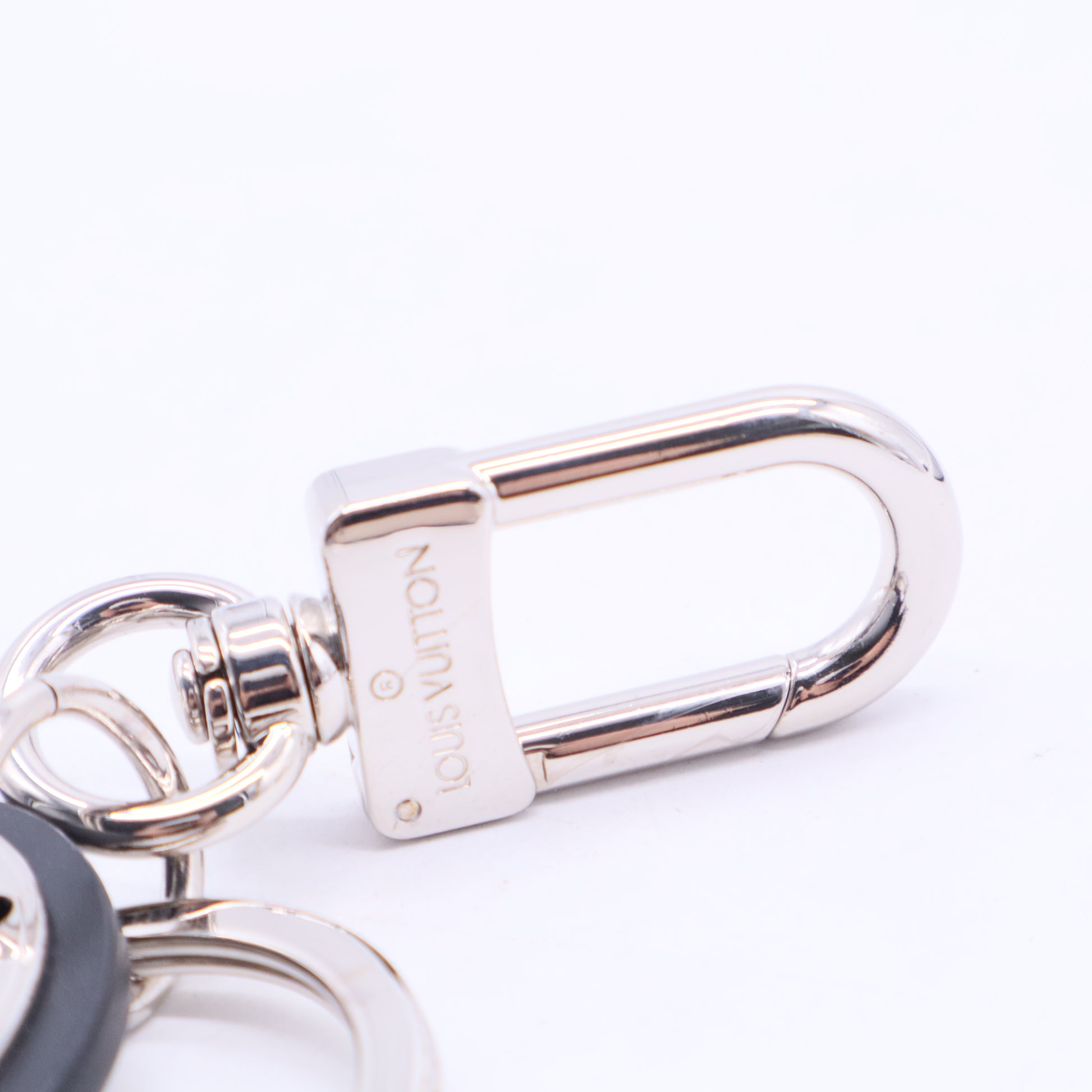 Black Leather Keyring W20151