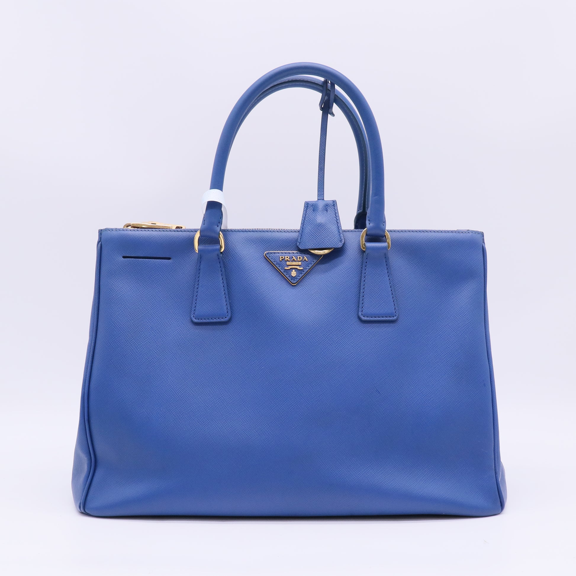 Saffiano Large Galleria Double Zip Tote Bluette B23386