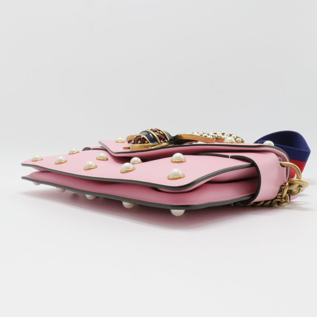 Broadway Pearly Bee Shoulder Bag Embellished Leather Mini