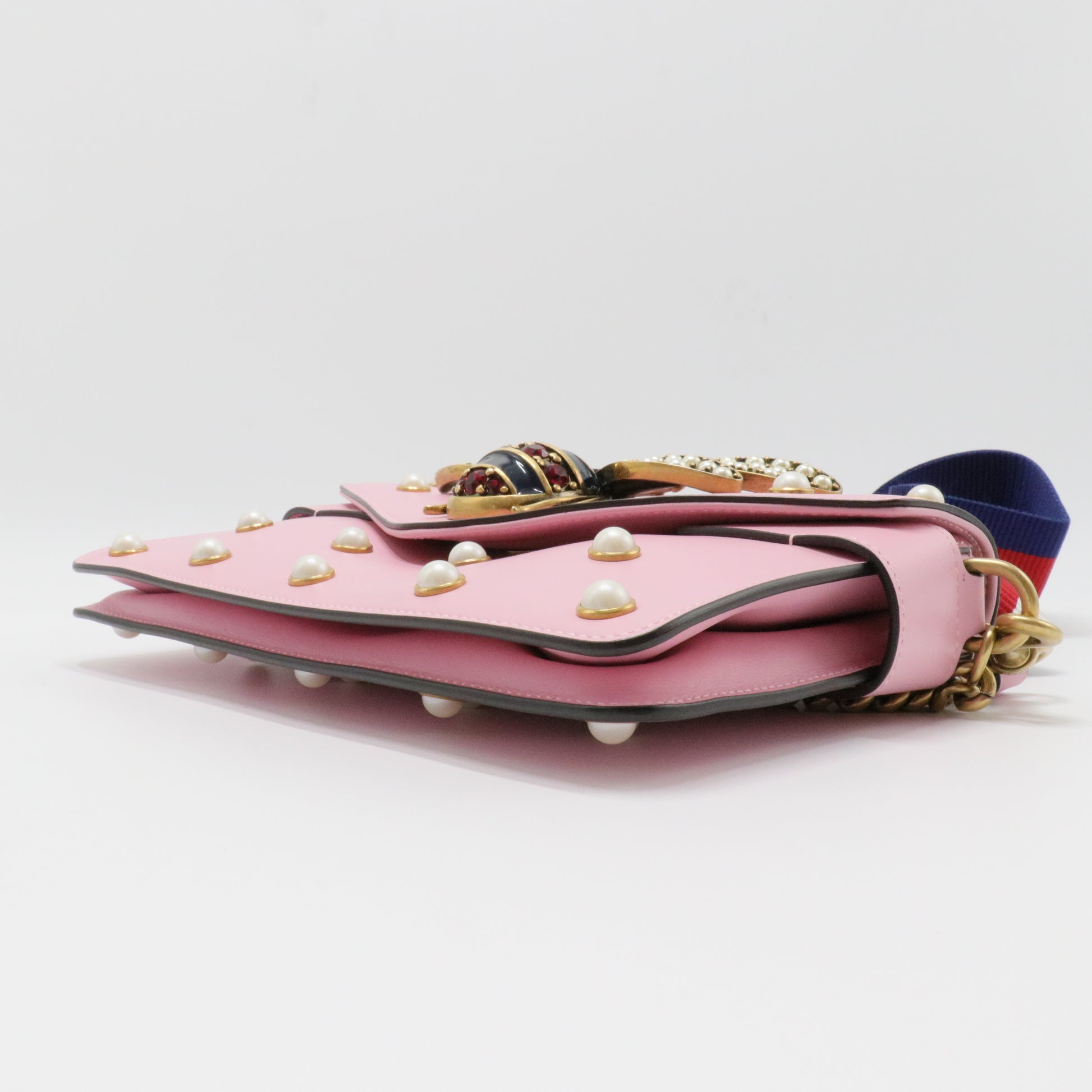 Broadway Pearly Bee Shoulder Bag Embellished Leather Mini