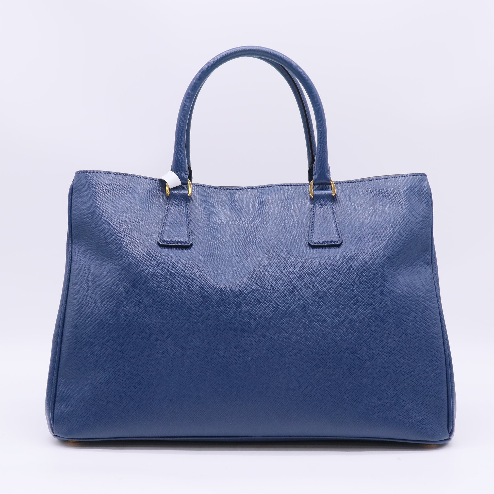 Blue Saffiano Lux Leather Double Zip Large Tote Bag B23888
