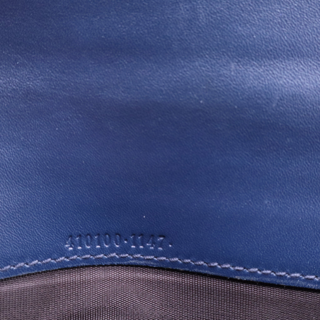 Guccisima Leather Navy Bifold Long Wallet Navy blue W20220