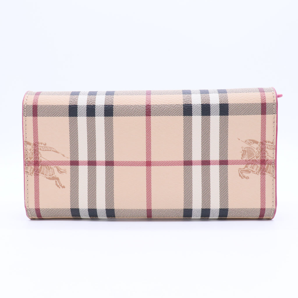 Heron Continental Flap Wallet Vintage Check Canvas Long