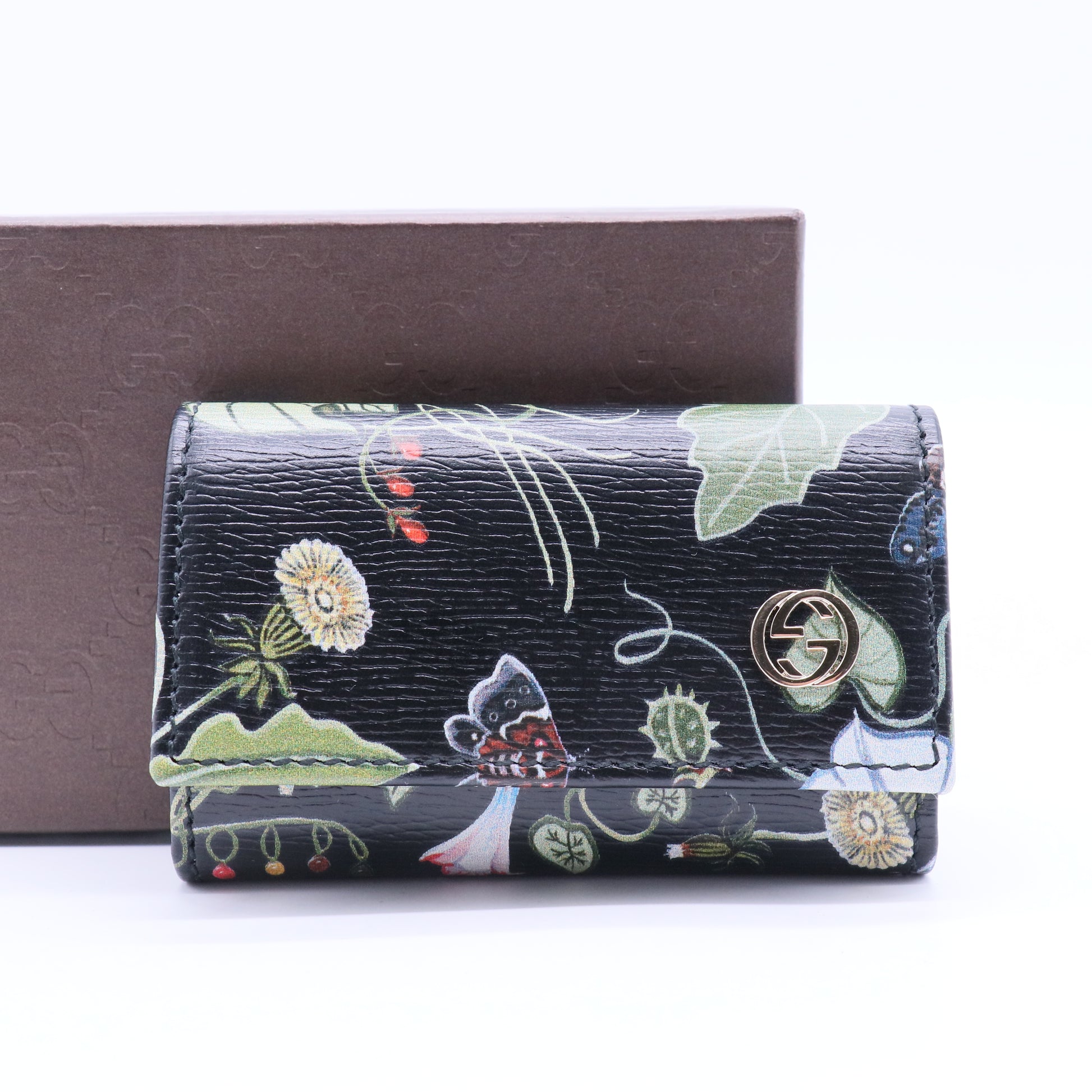 Key case with GG floral print