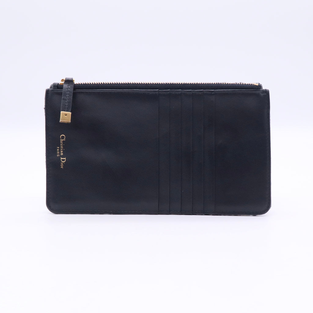 Blue Oblique Canvas Saddle Large Pouch Wallet TWINS W20691