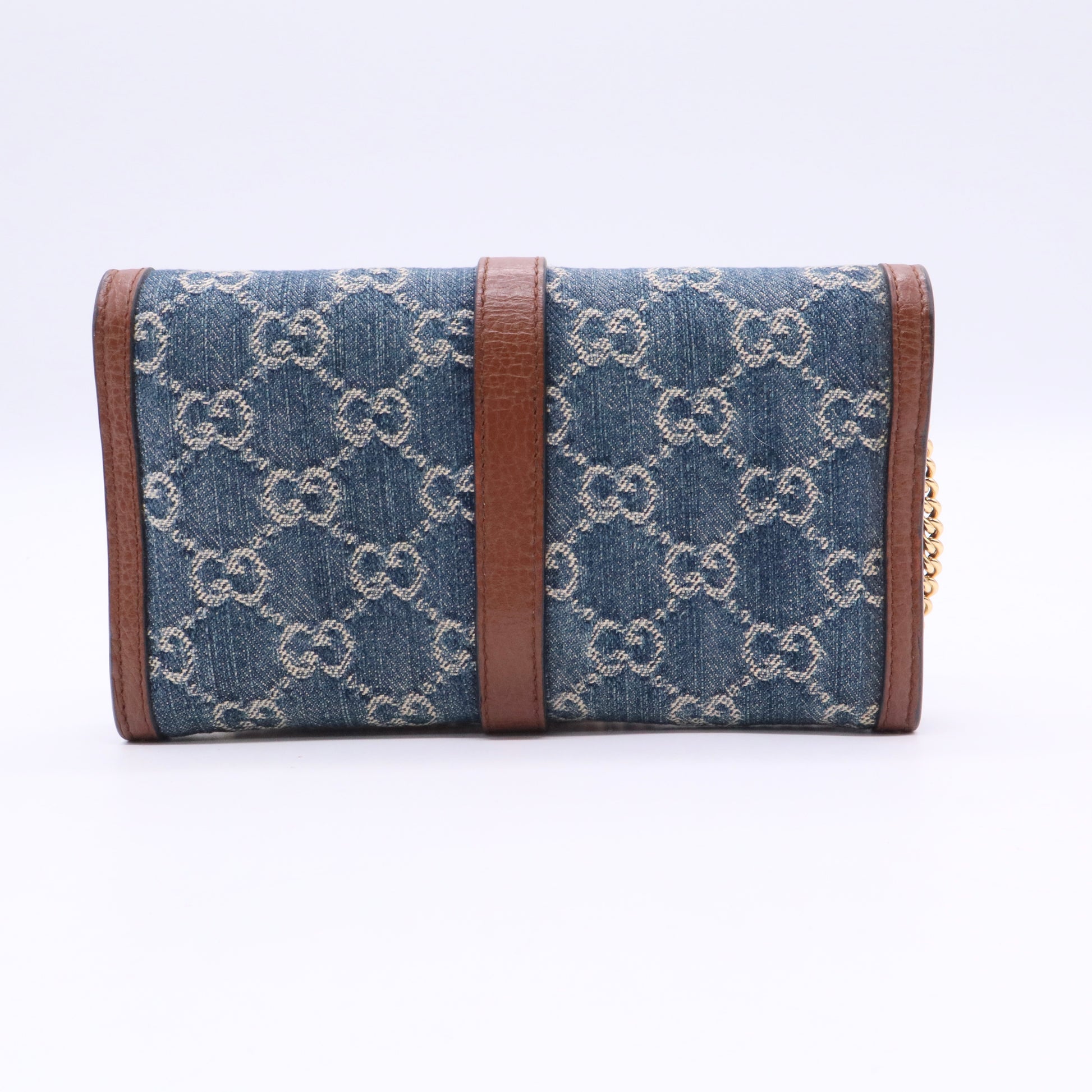 Jackie 1961 Continental Chain Wallet GG Denim Twins W20749