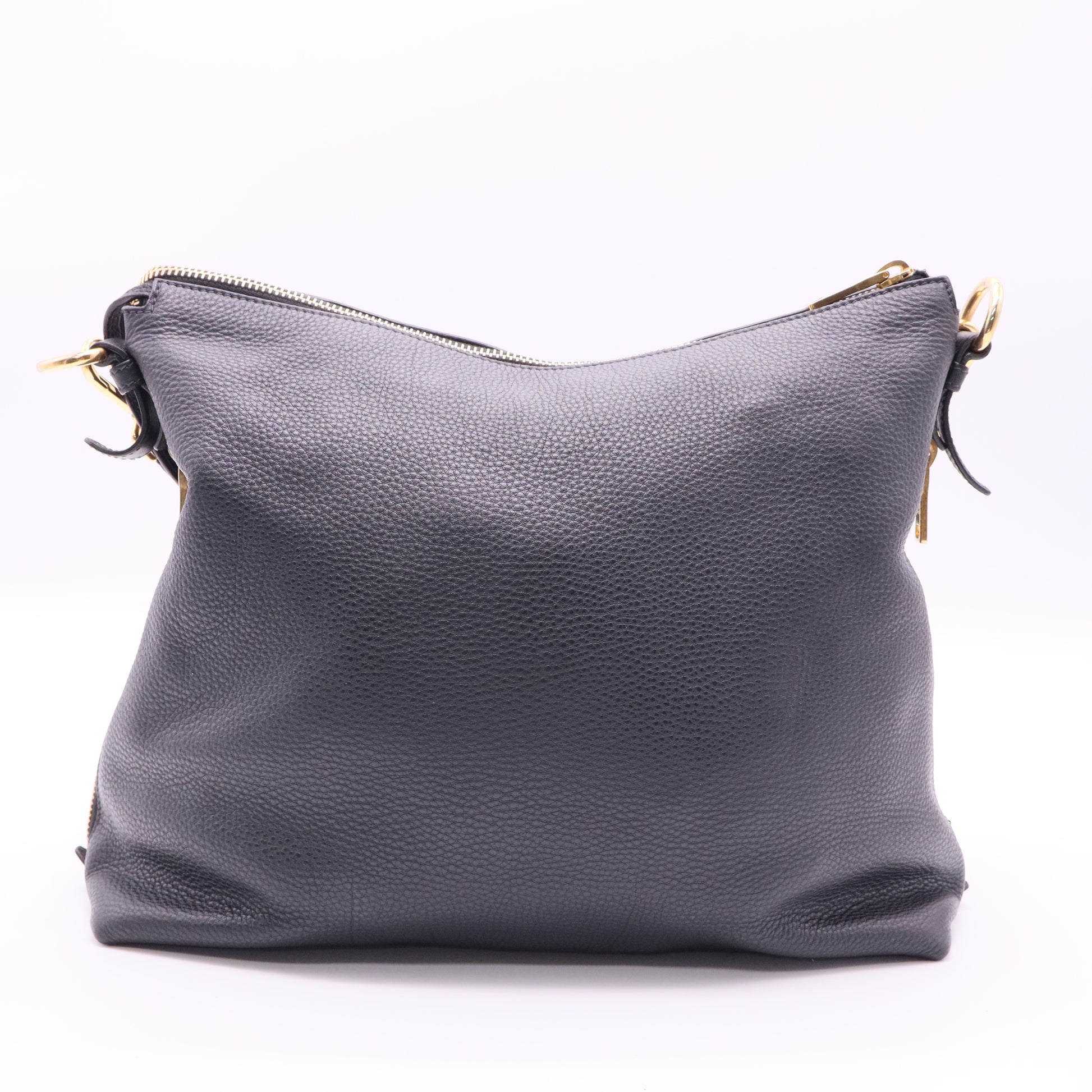 Prada Vitello Daino Zippy Shoulder Bag Nero twins