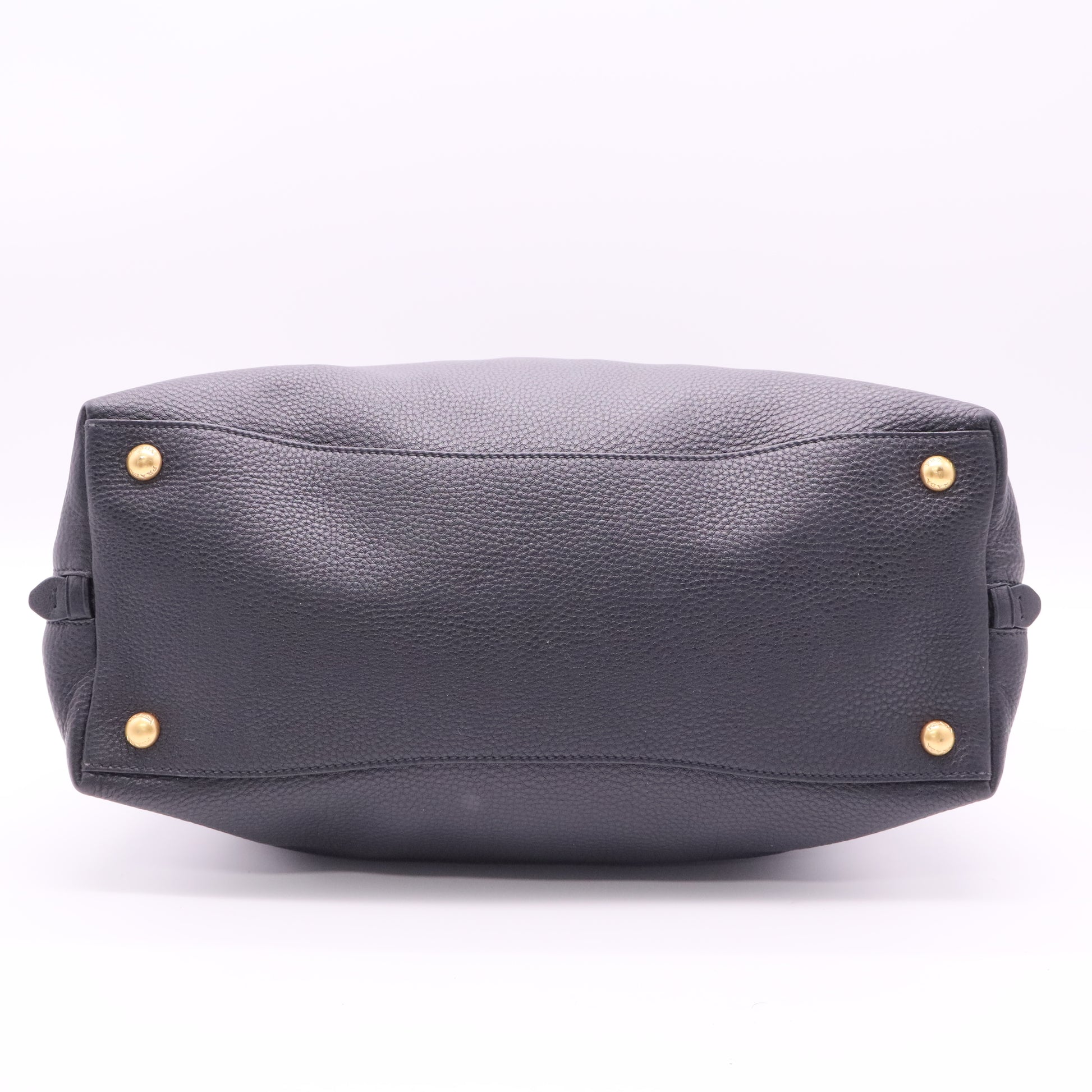 Prada Vitello Daino Zippy Shoulder Bag Nero twins