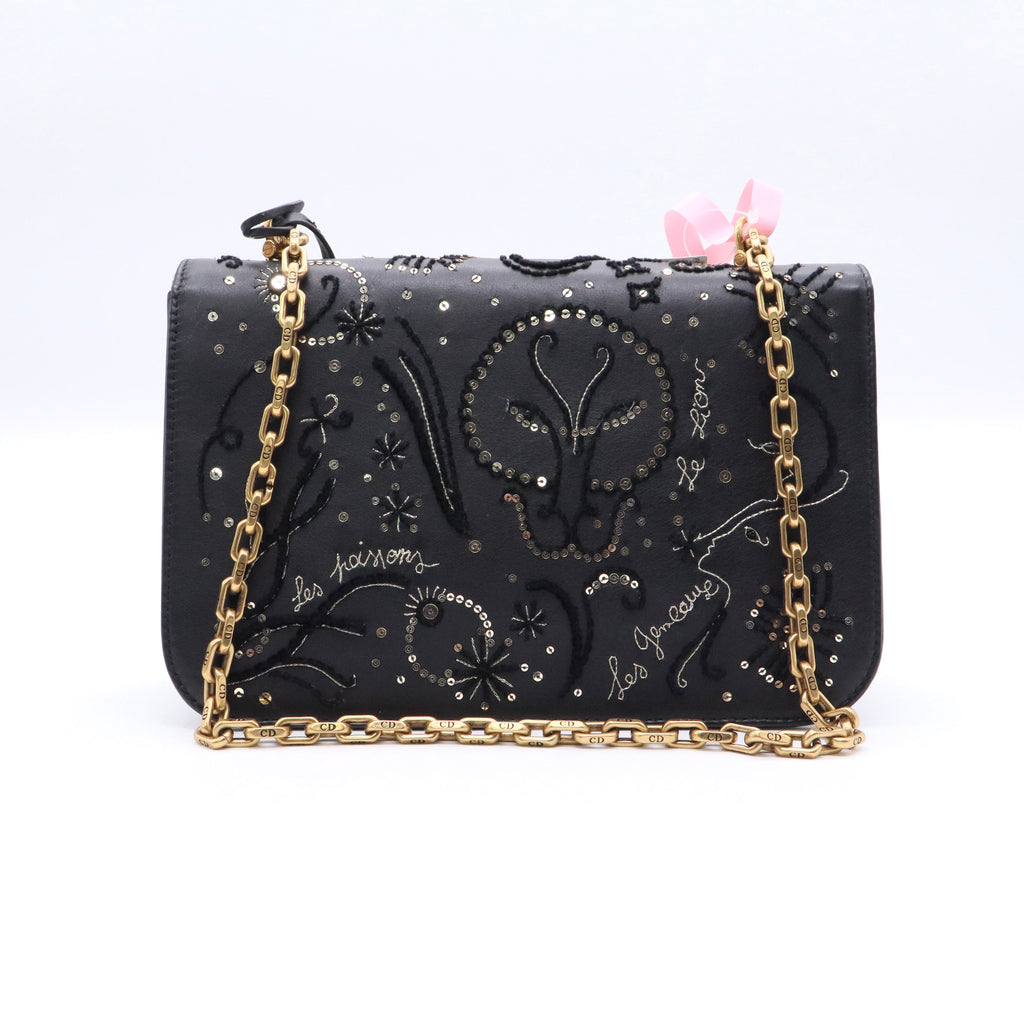 Dioraddict Flap Bag Beaded Leather Small Twins LDJ3501
