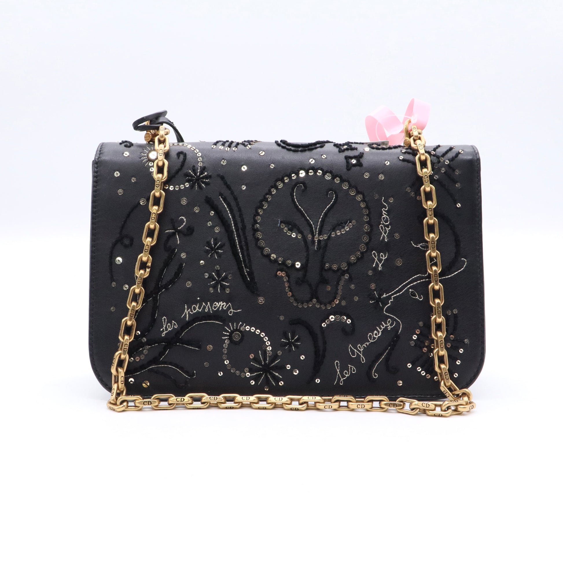 Dioraddict Flap Bag Beaded Leather Small Twins LDJ3501