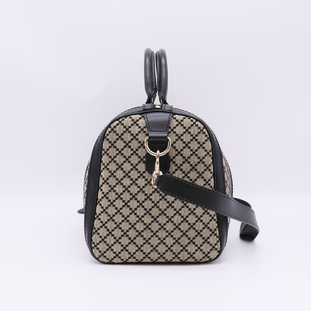 Gucci Vintage Web Diamante Canvas  Boston Bag twins B23073