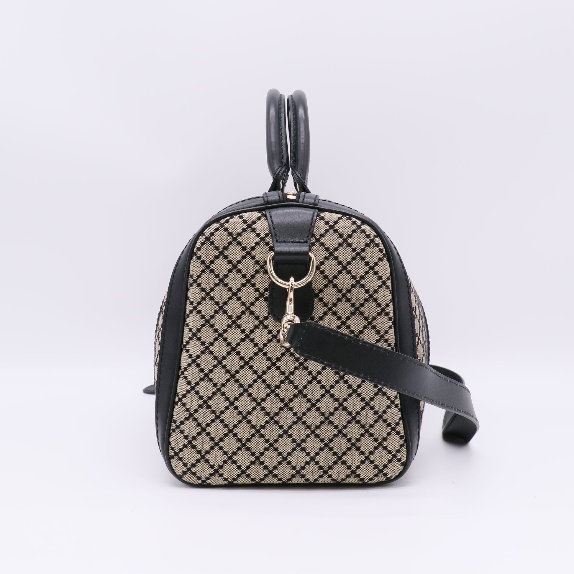 Gucci Vintage Web Diamante Canvas  Boston Bag twins B23073