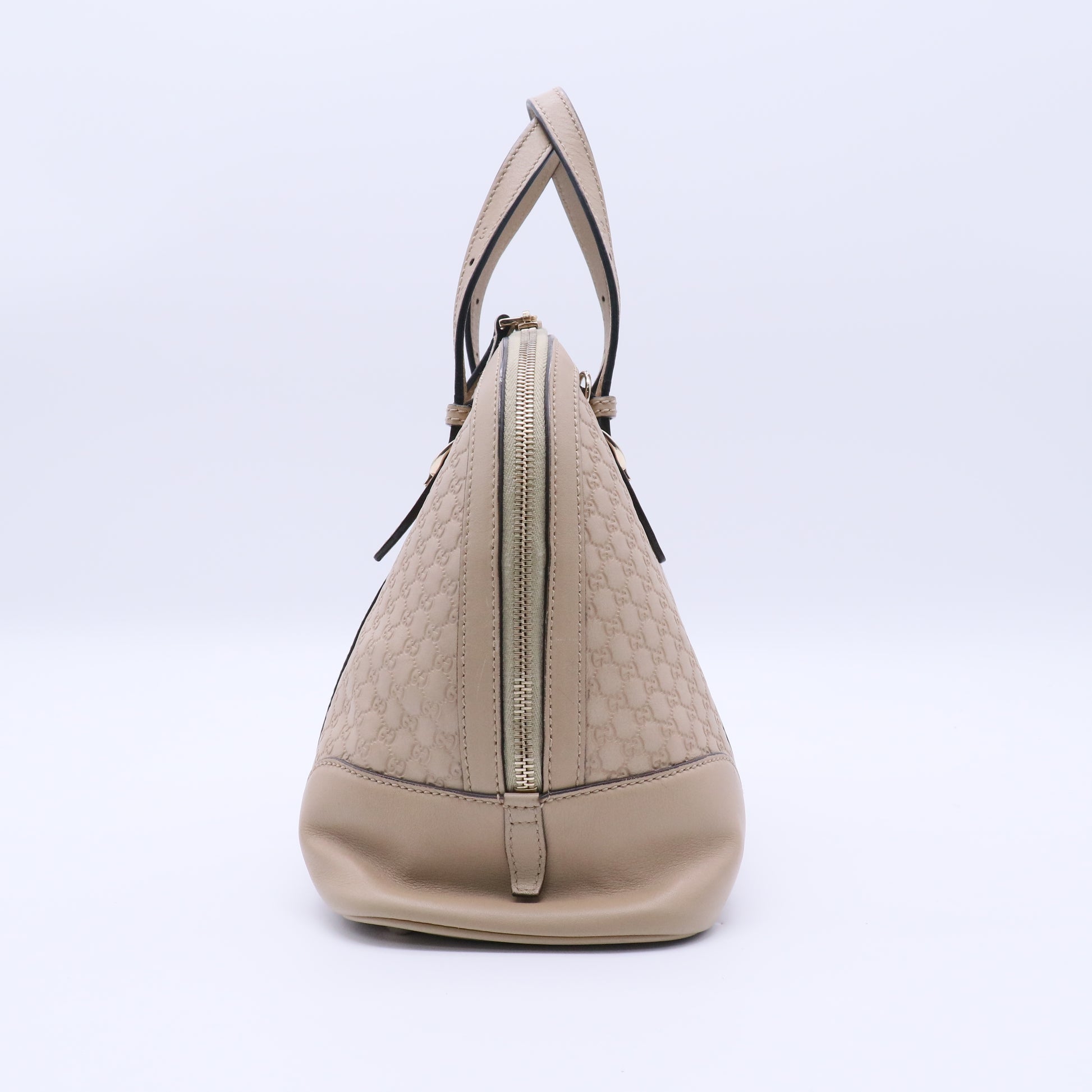 Microguccissima Nice Leather Satchel Beige Twins