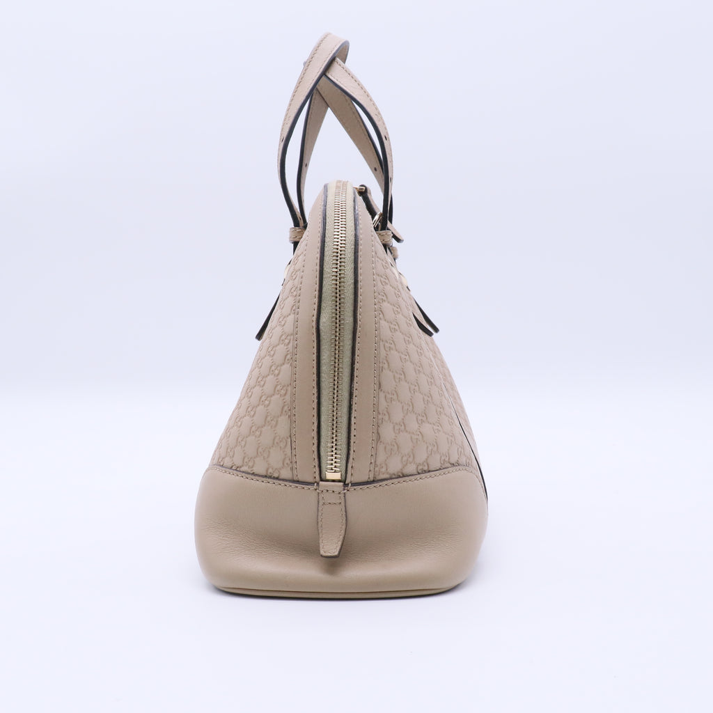 Microguccissima Nice Leather Satchel Beige Twins