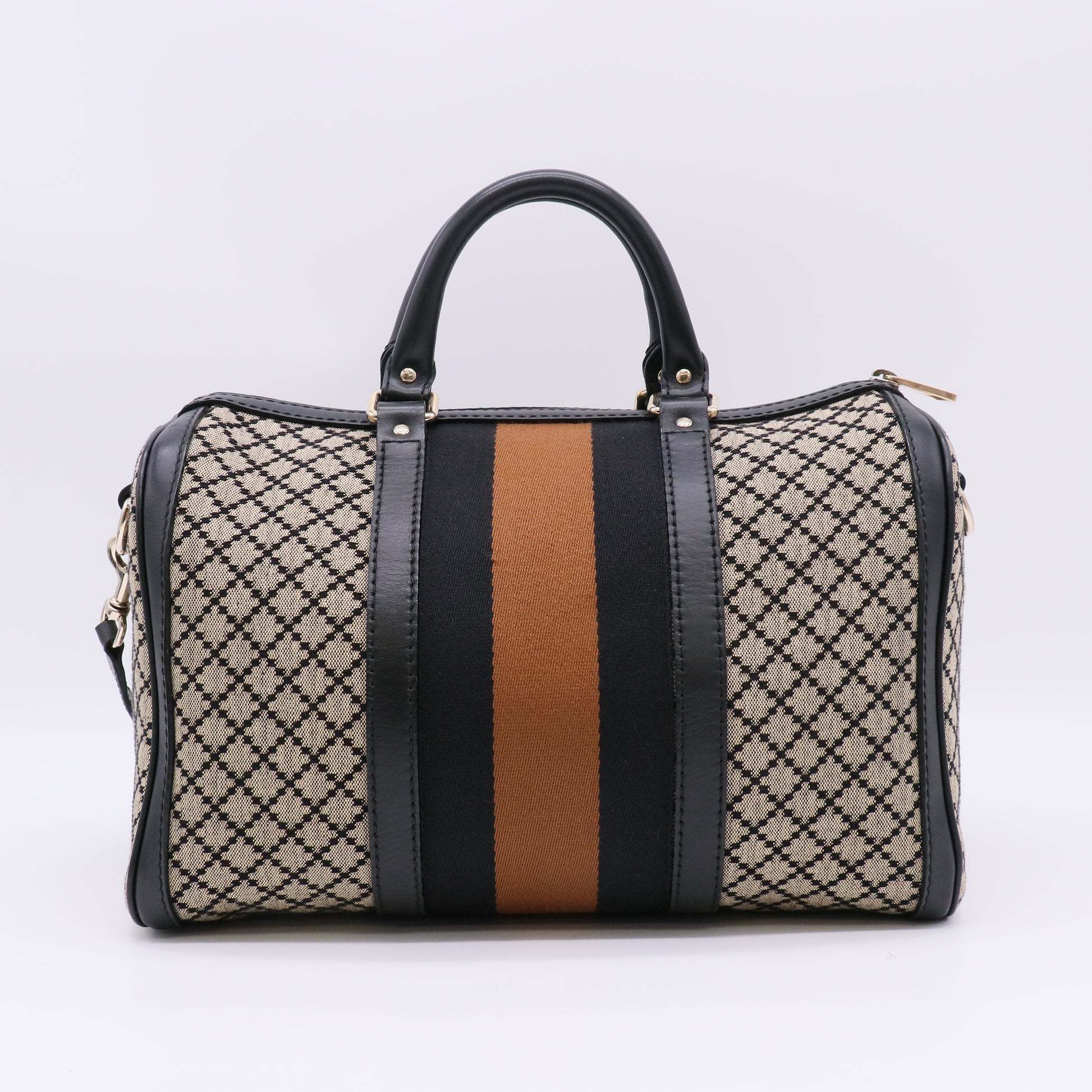 Gucci Vintage Web Diamante Canvas  Boston Bag twins B23073