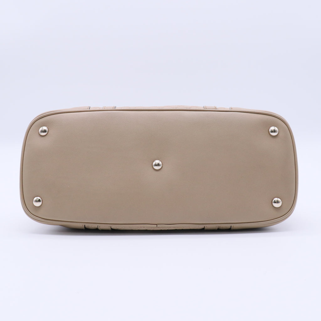 Microguccissima Nice Leather Satchel Beige Twins