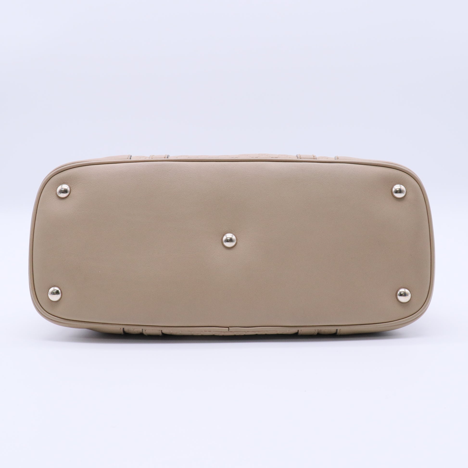 Microguccissima Nice Leather Satchel Beige Twins