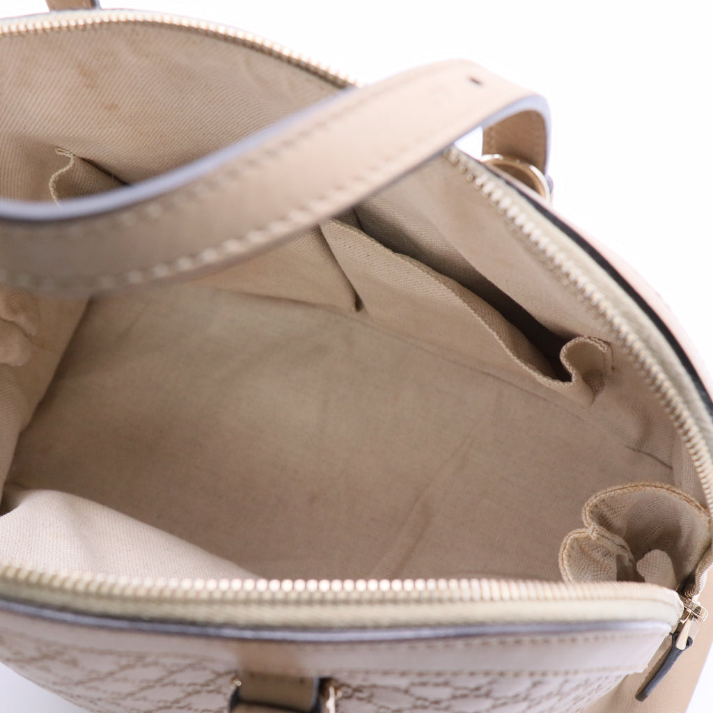 Microguccissima Nice Leather Satchel Beige Twins