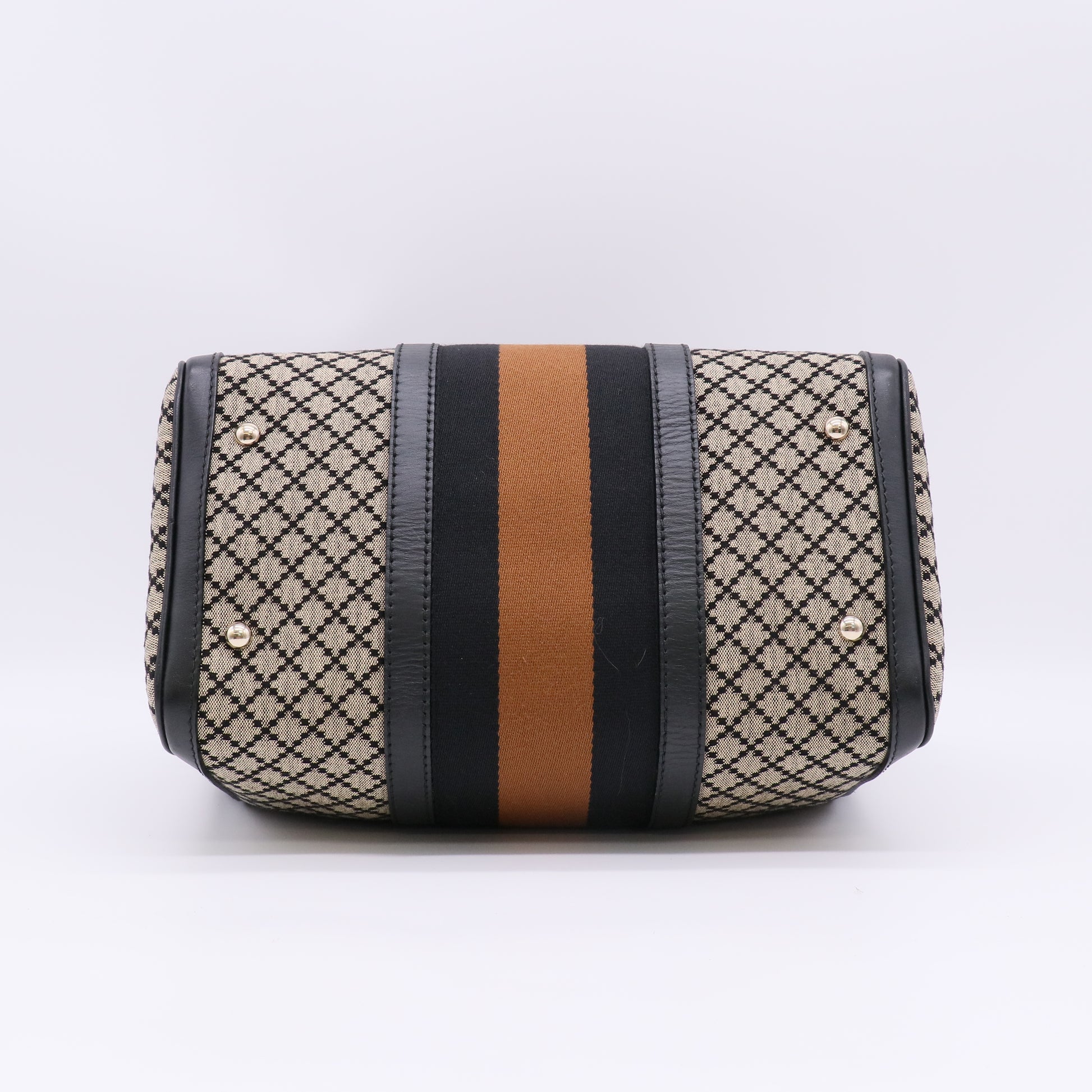 Gucci Vintage Web Diamante Canvas  Boston Bag twins B23073
