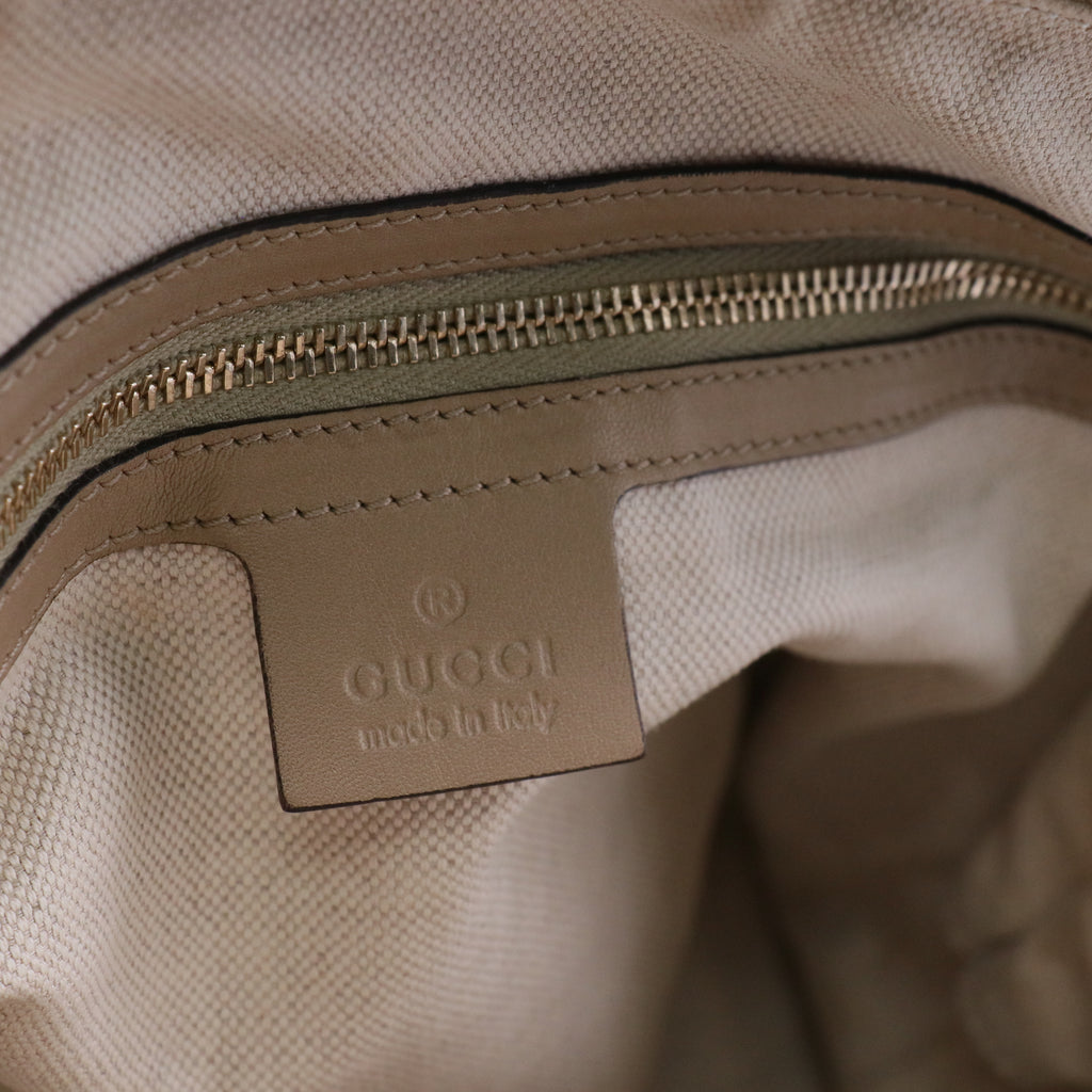 Microguccissima Nice Leather Satchel Beige Twins