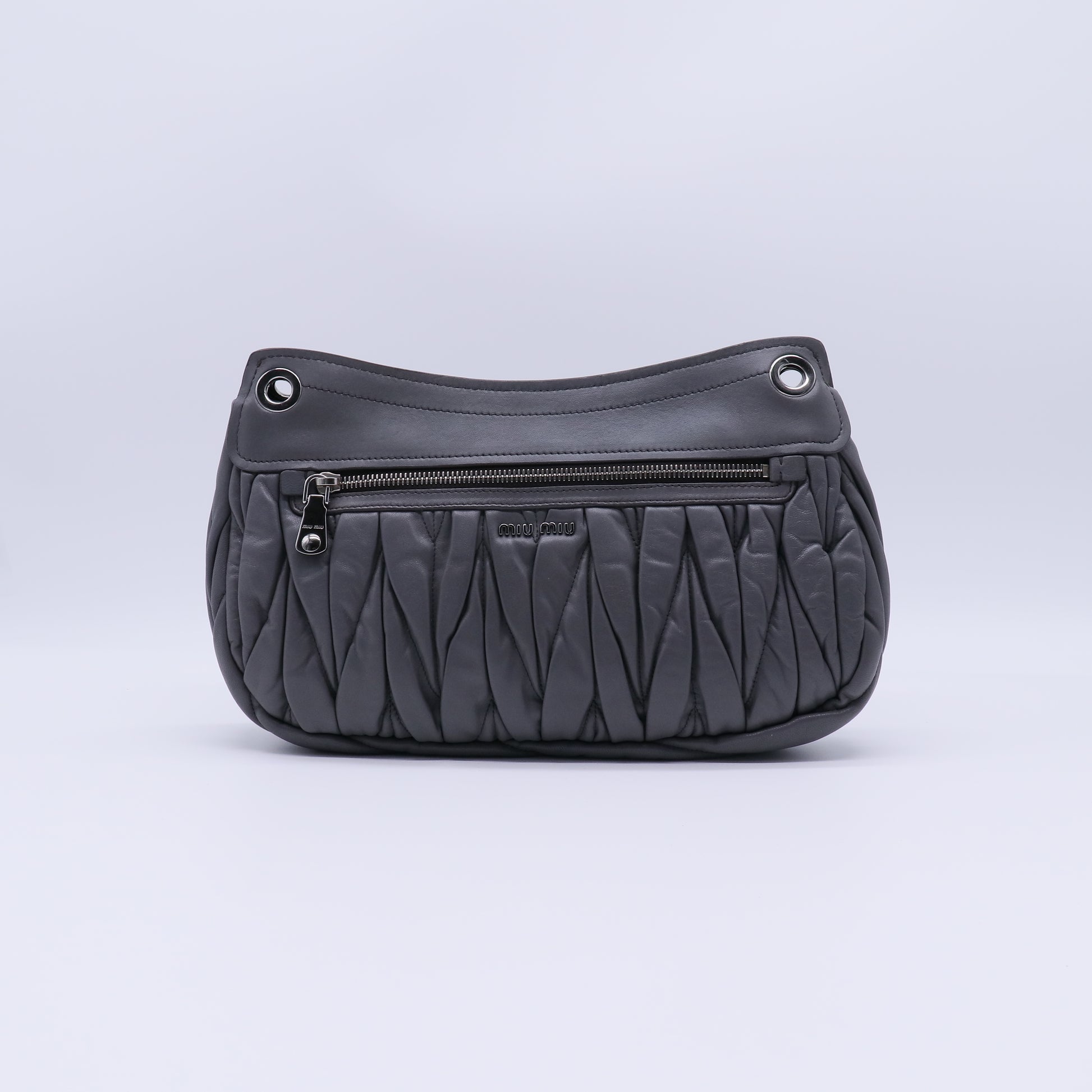 Navy Blue Metalasse Leather Chain Shoulder Bag B21348