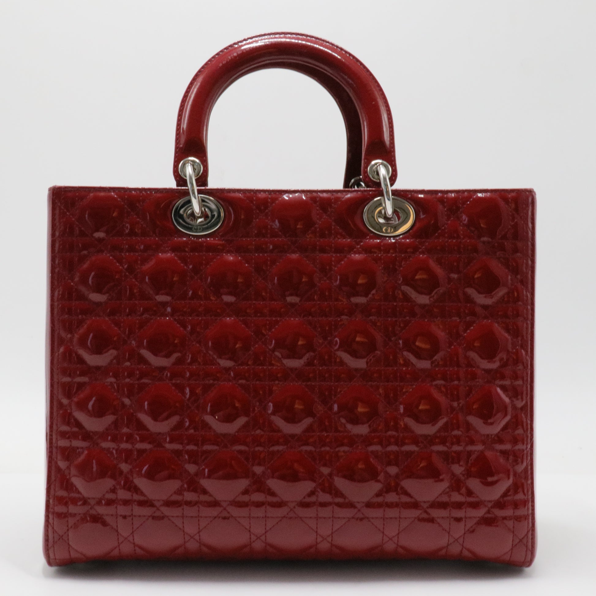 Lady Dior Bag Cannage Quilt Patent Large