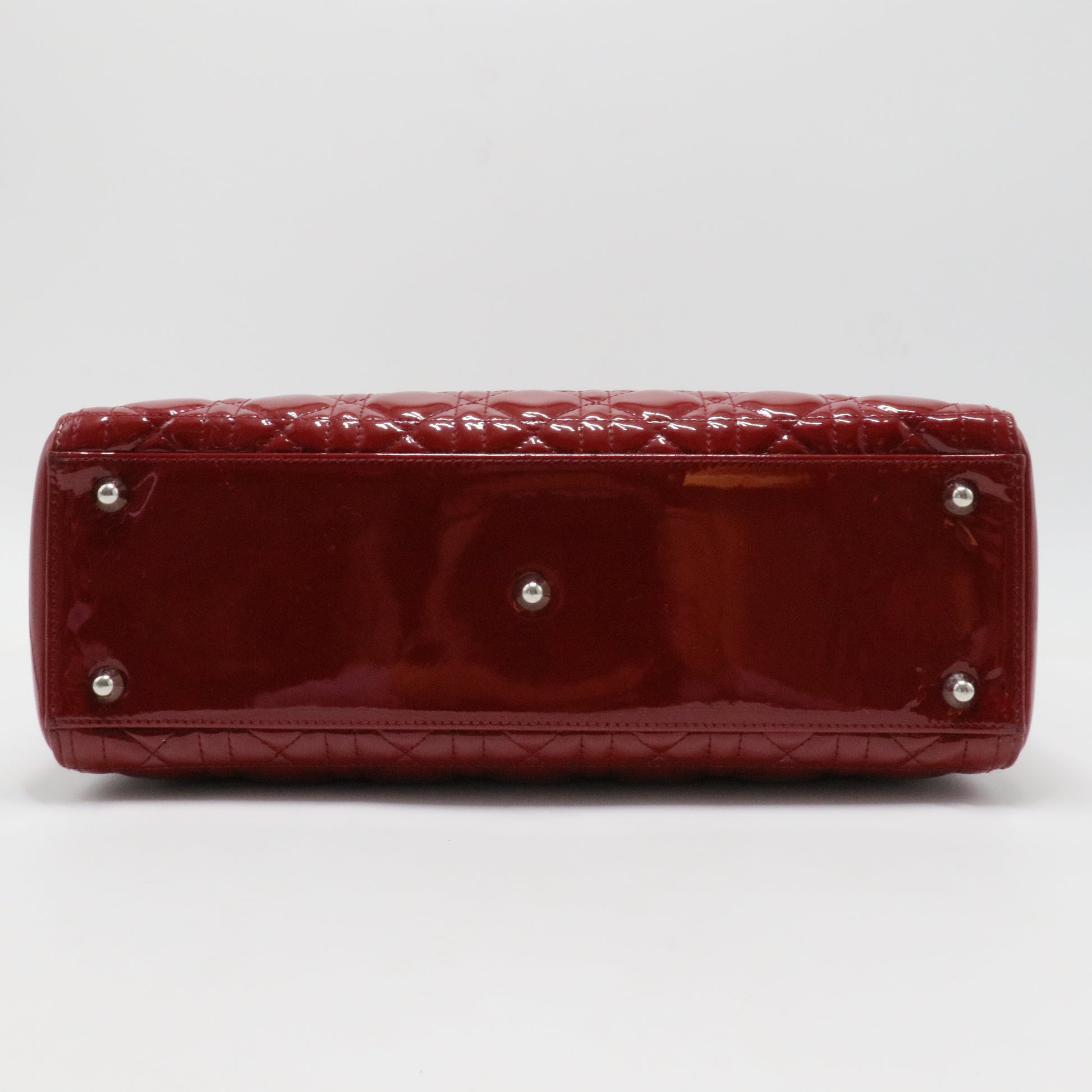 Lady Dior Bag Cannage Quilt Patent Large