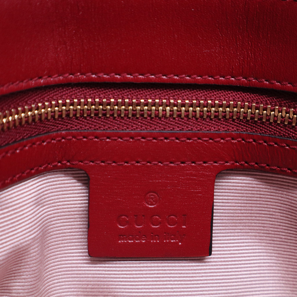 Vitello Palmellato Lux Bi-Color Small Arli Flap Shoulder Bag New Cherry Red Black