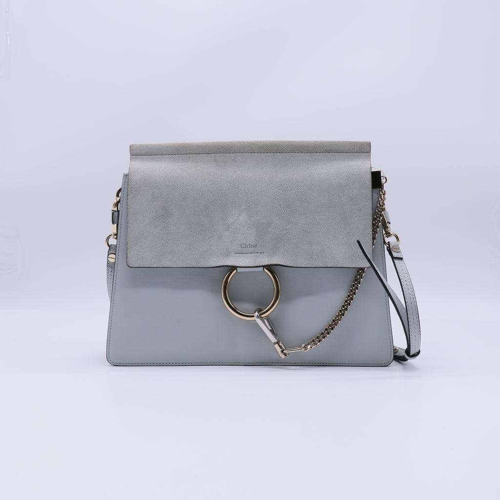 Chloe Smooth Calfskin and Suede Medium Faye Shoulder Bag B21980