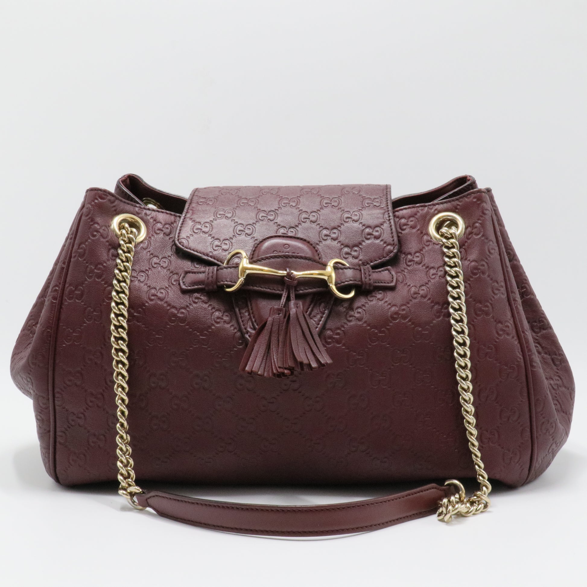 Emily Flap Shoulder Bag Guccissima Leather Large
