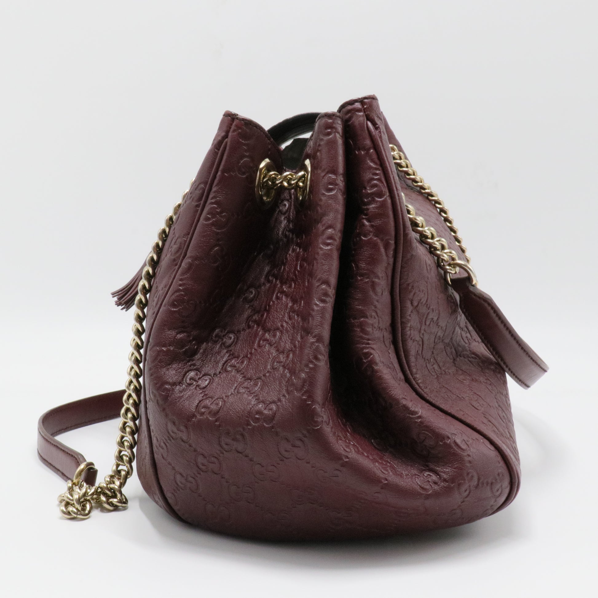 Emily Flap Shoulder Bag Guccissima Leather Large