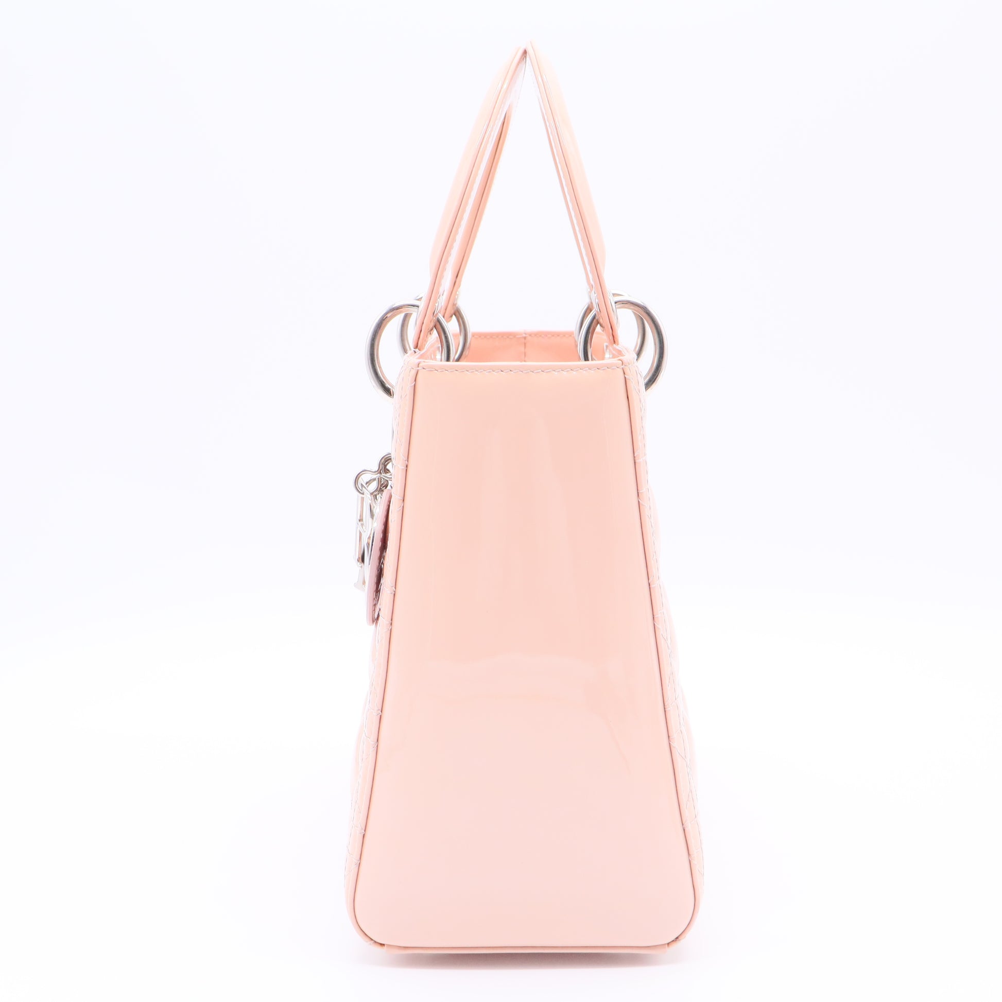 Patent Cannage Medium Lady Dior Rose Clair