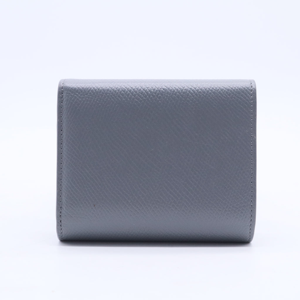  Grey Grained Leather Small Trifold Wallet W20205