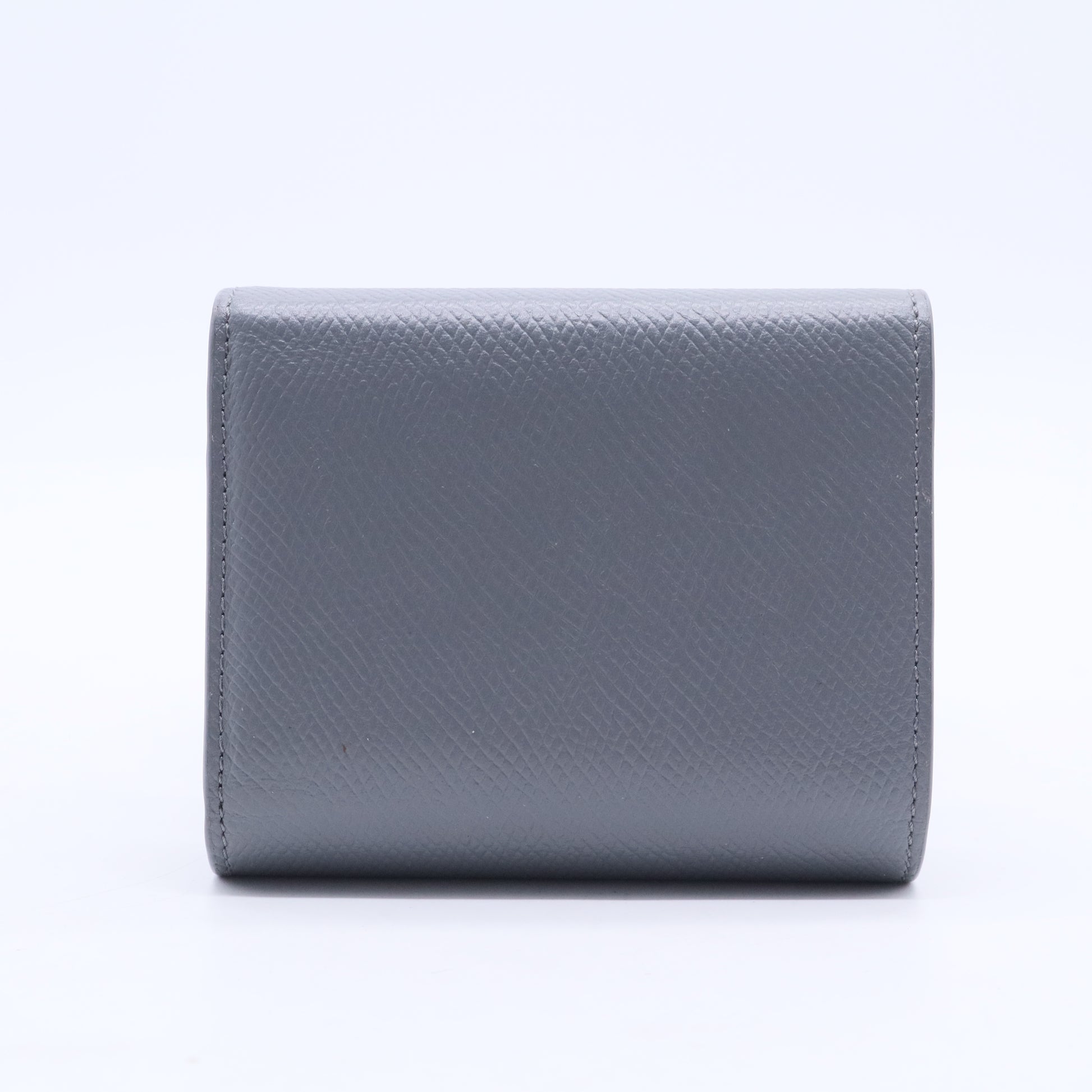  Grey Grained Leather Small Trifold Wallet W20205