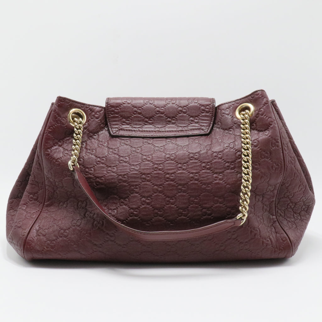 Emily Flap Shoulder Bag Guccissima Leather Large