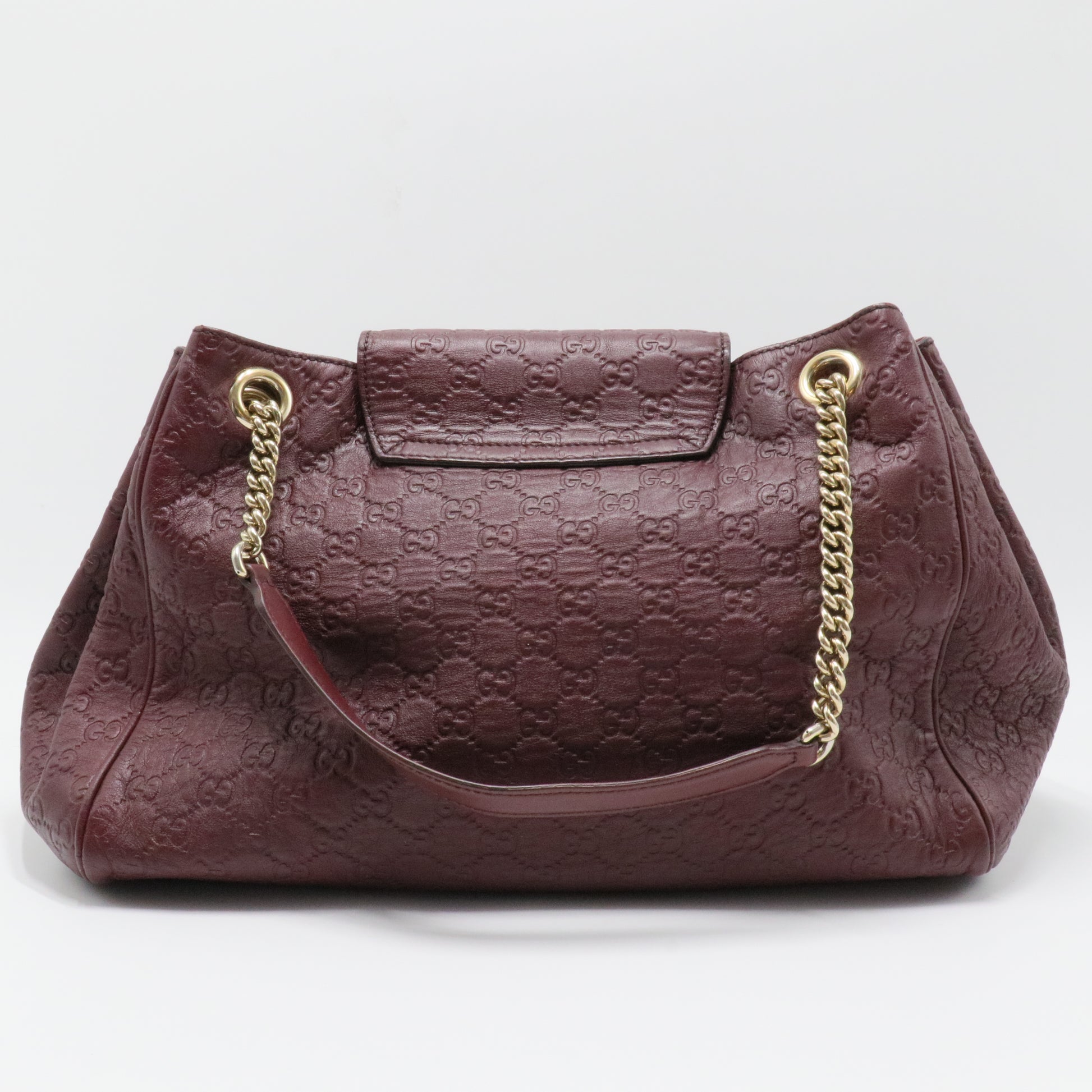 Emily Flap Shoulder Bag Guccissima Leather Large
