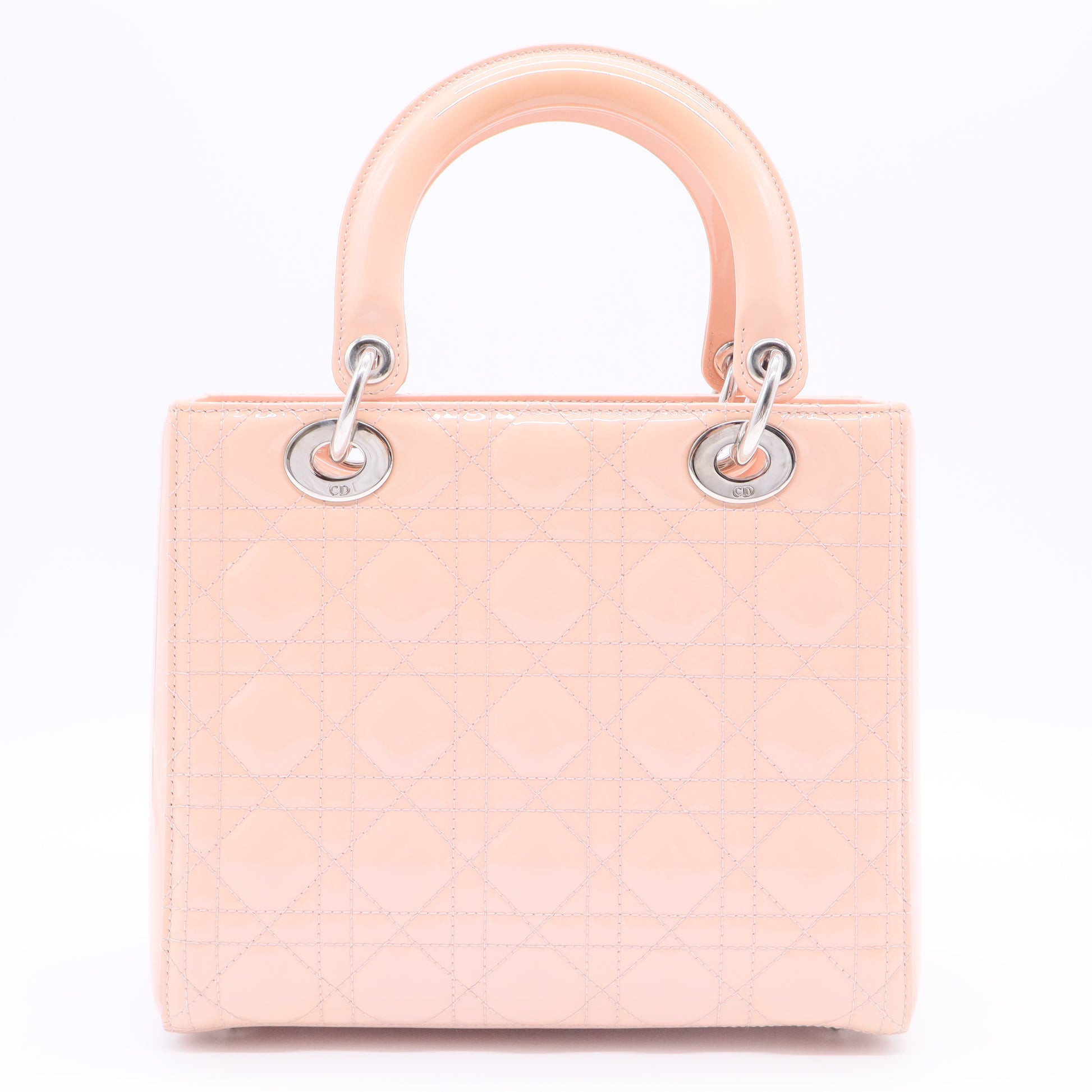 Patent Cannage Medium Lady Dior Rose Clair
