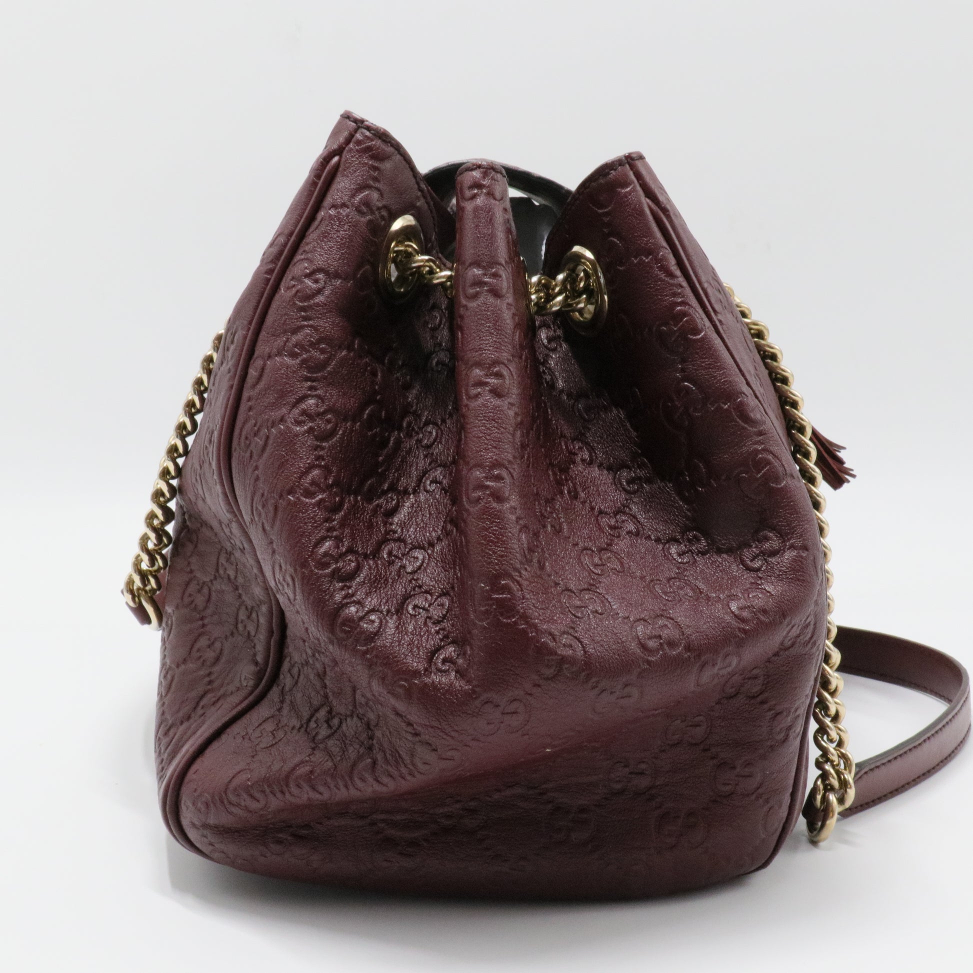 Emily Flap Shoulder Bag Guccissima Leather Large