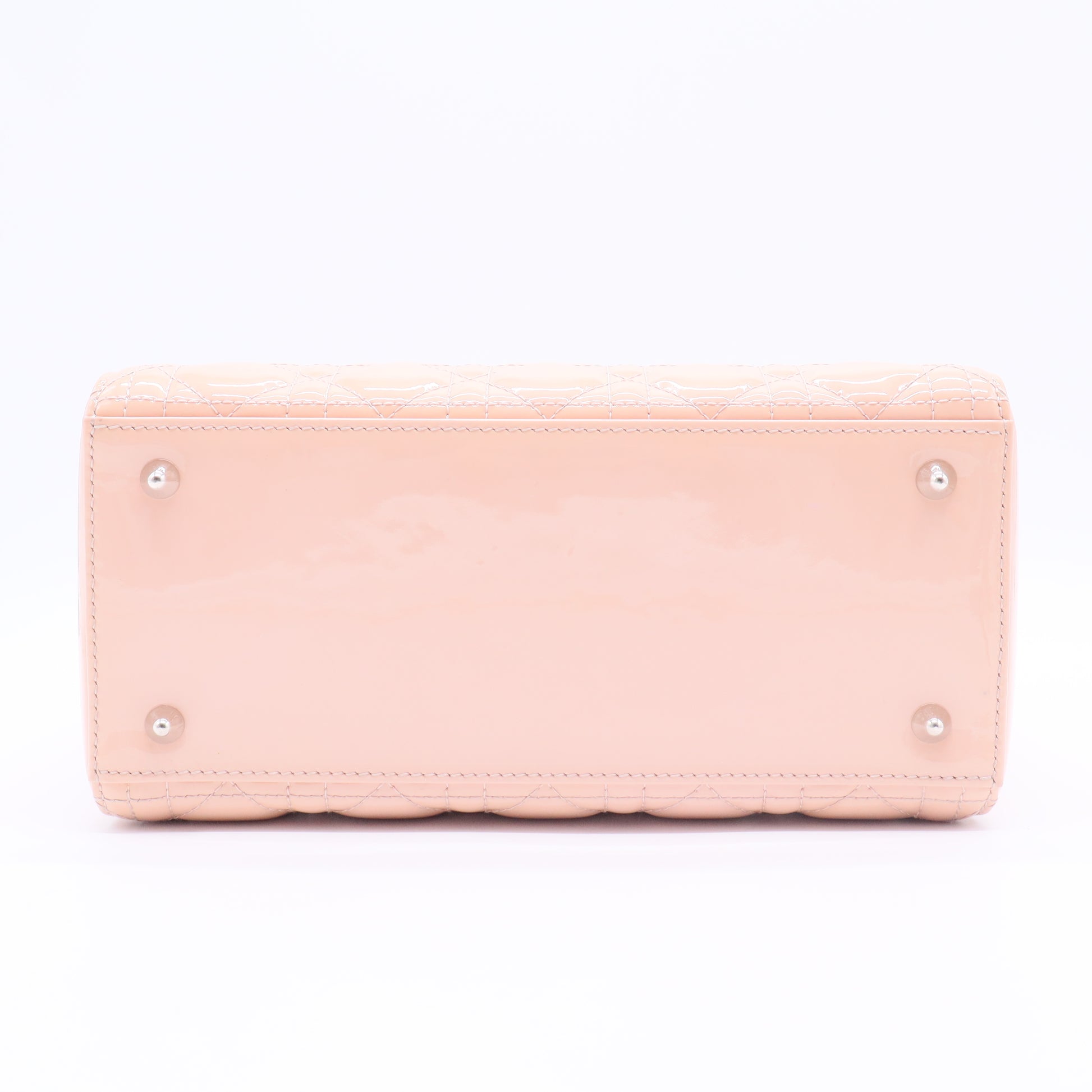 Patent Cannage Medium Lady Dior Rose Clair