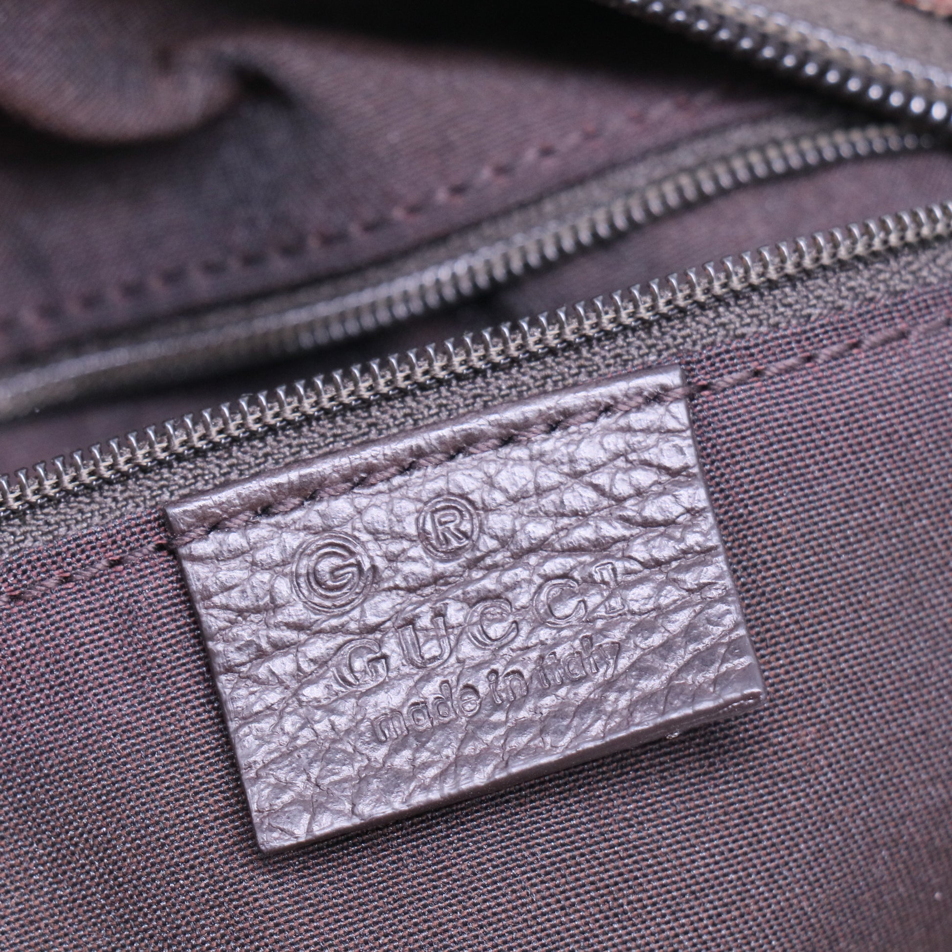 Brown GG Reins Canvas Hobo Bag Dark brown