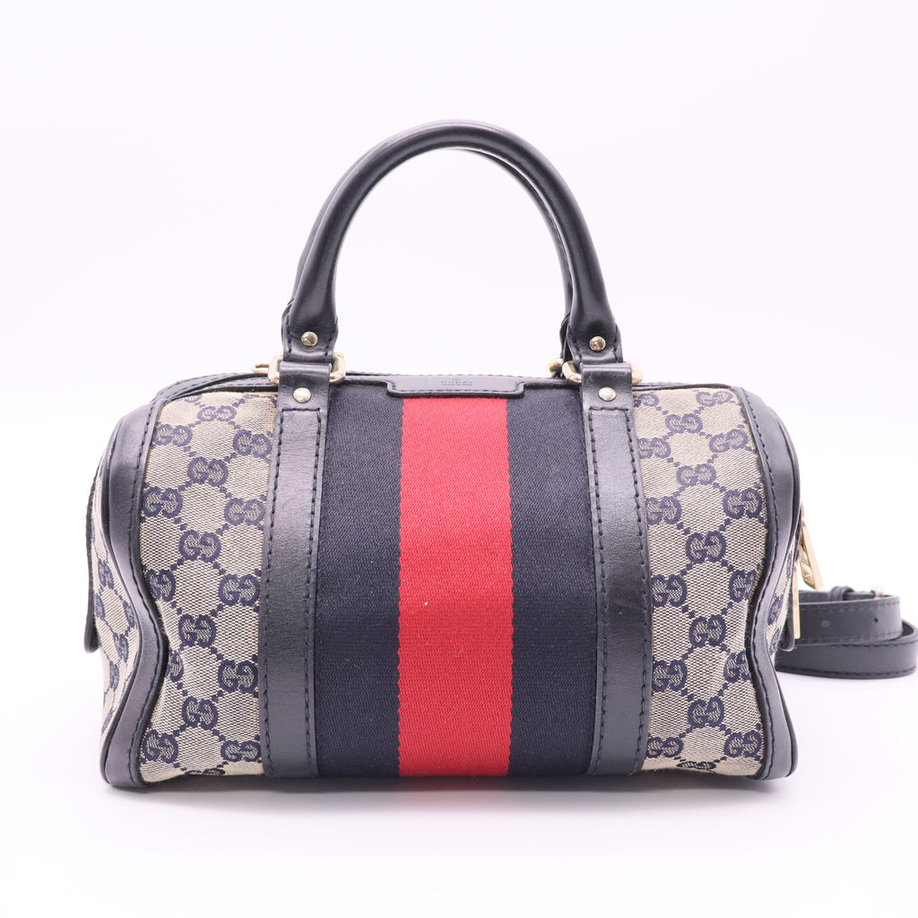 Vintage Web Boston Bag GG Canvas Small twins