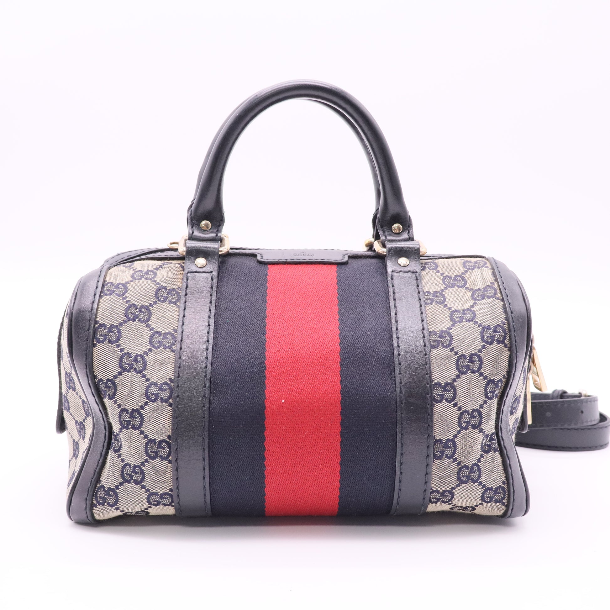 Vintage Web Boston Bag GG Canvas Small twins