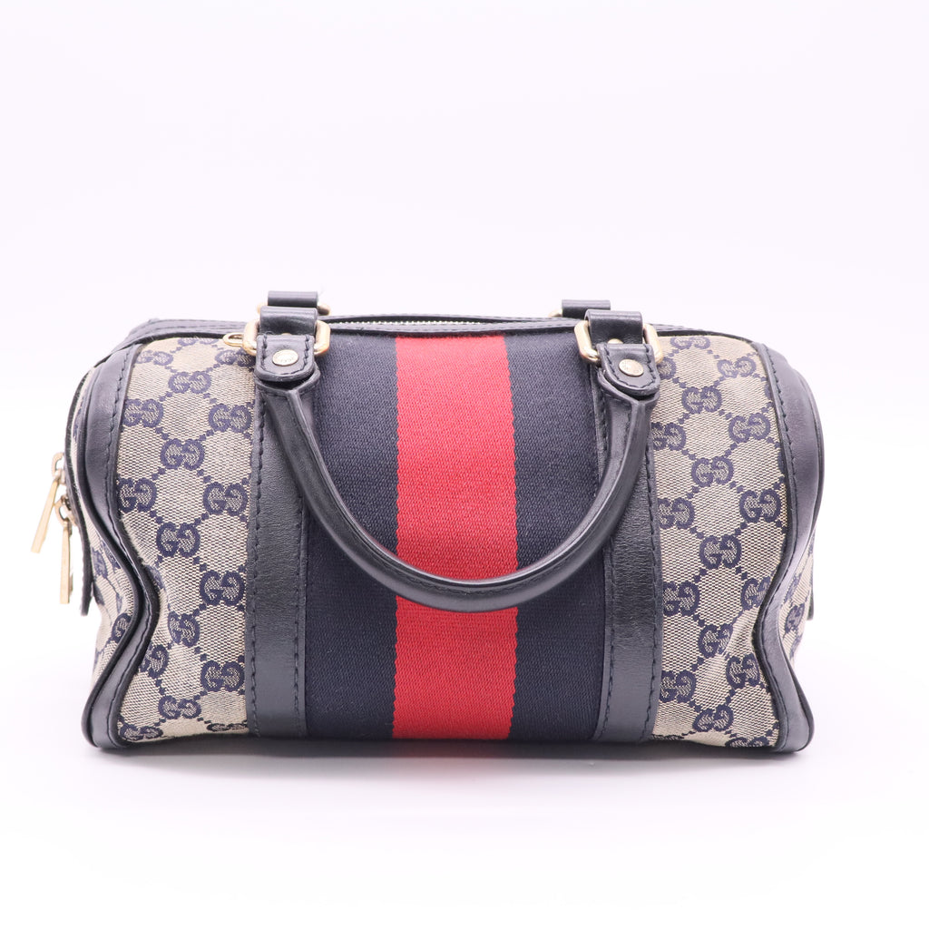 Vintage Web Boston Bag GG Canvas Small twins