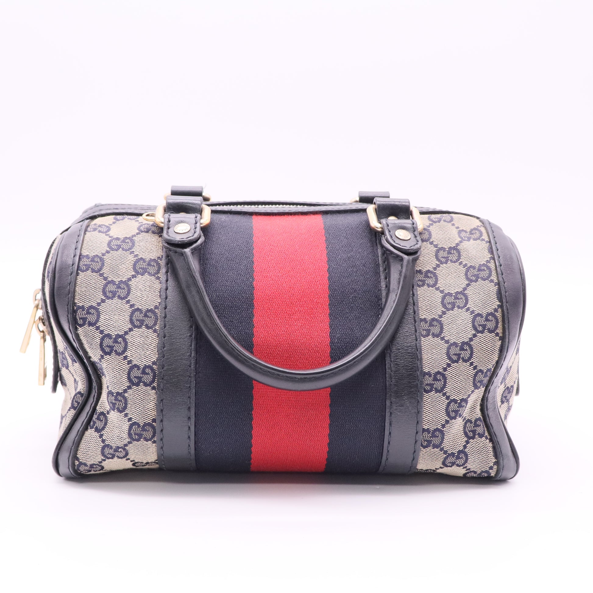 Vintage Web Boston Bag GG Canvas Small twins