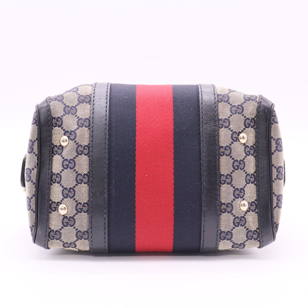 Vintage Web Boston Bag GG Canvas Small twins