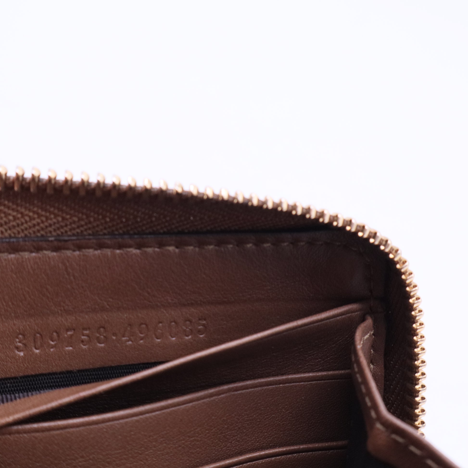 Beige Micro Guccissima Patent Leather Zip Around Wallet W20191